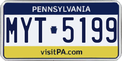 PA license plate MYT5199