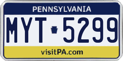 PA license plate MYT5299