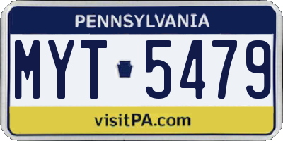 PA license plate MYT5479