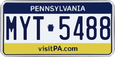PA license plate MYT5488