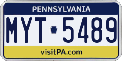 PA license plate MYT5489