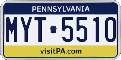 PA license plate MYT5510