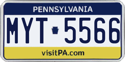 PA license plate MYT5566