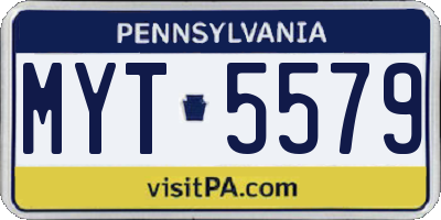 PA license plate MYT5579