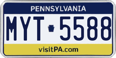 PA license plate MYT5588