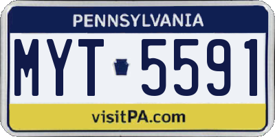 PA license plate MYT5591
