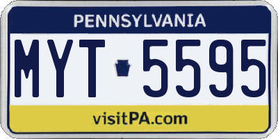 PA license plate MYT5595
