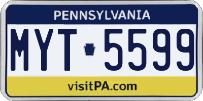 PA license plate MYT5599