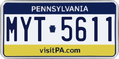 PA license plate MYT5611
