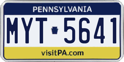 PA license plate MYT5641