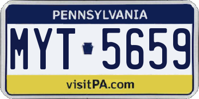 PA license plate MYT5659