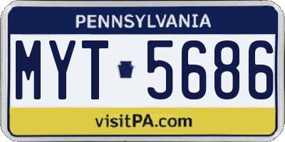 PA license plate MYT5686