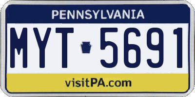 PA license plate MYT5691
