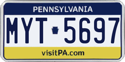 PA license plate MYT5697