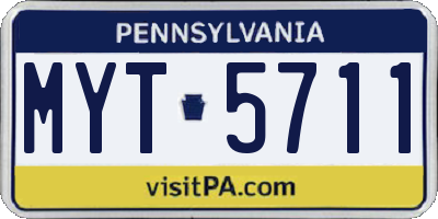 PA license plate MYT5711