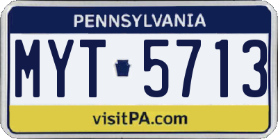 PA license plate MYT5713