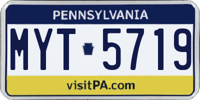 PA license plate MYT5719