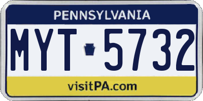 PA license plate MYT5732