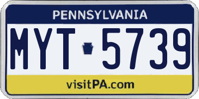PA license plate MYT5739