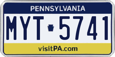 PA license plate MYT5741