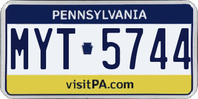 PA license plate MYT5744