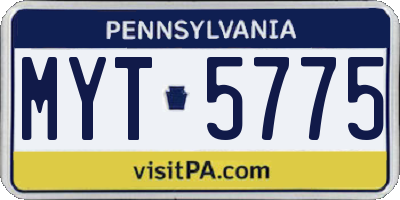 PA license plate MYT5775