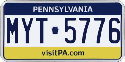 PA license plate MYT5776