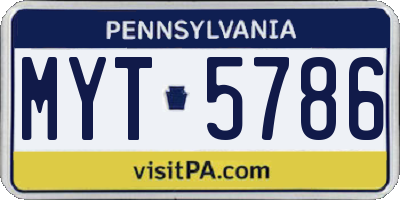PA license plate MYT5786