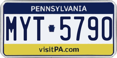 PA license plate MYT5790
