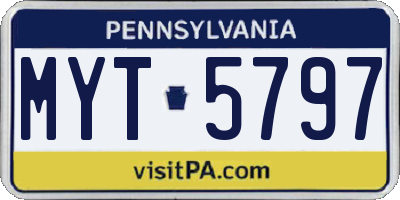 PA license plate MYT5797