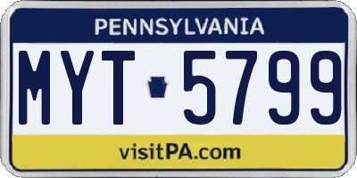 PA license plate MYT5799