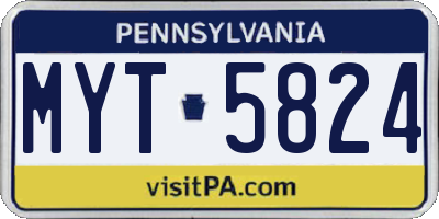 PA license plate MYT5824