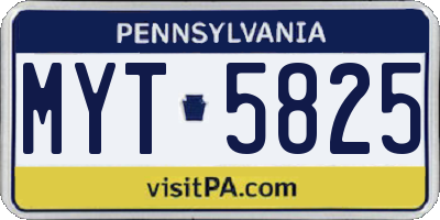 PA license plate MYT5825