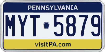 PA license plate MYT5879