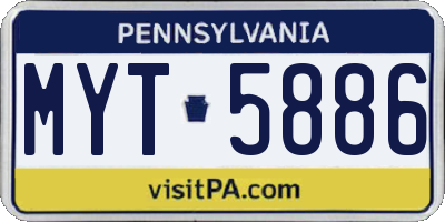 PA license plate MYT5886