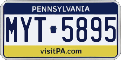 PA license plate MYT5895