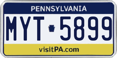 PA license plate MYT5899