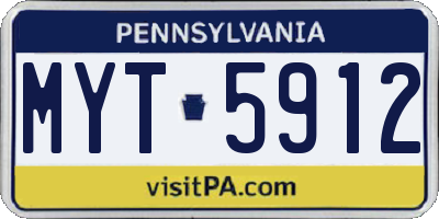 PA license plate MYT5912