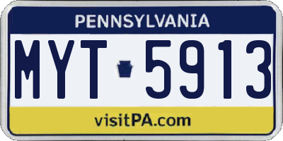 PA license plate MYT5913