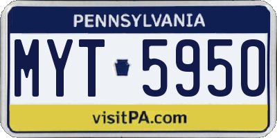 PA license plate MYT5950