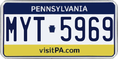 PA license plate MYT5969