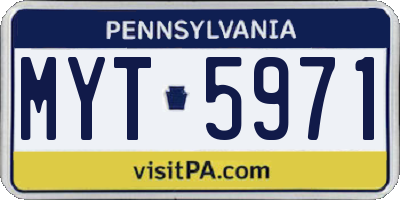 PA license plate MYT5971