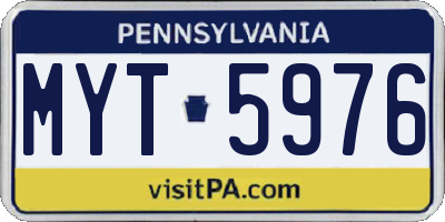 PA license plate MYT5976