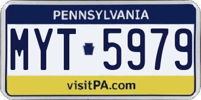 PA license plate MYT5979