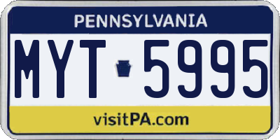 PA license plate MYT5995