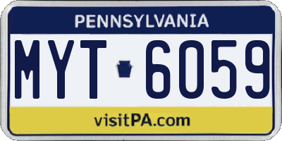 PA license plate MYT6059