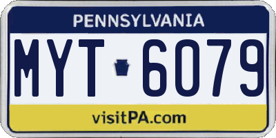 PA license plate MYT6079