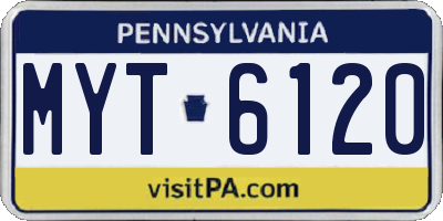 PA license plate MYT6120