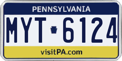 PA license plate MYT6124