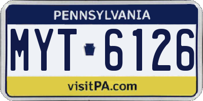 PA license plate MYT6126